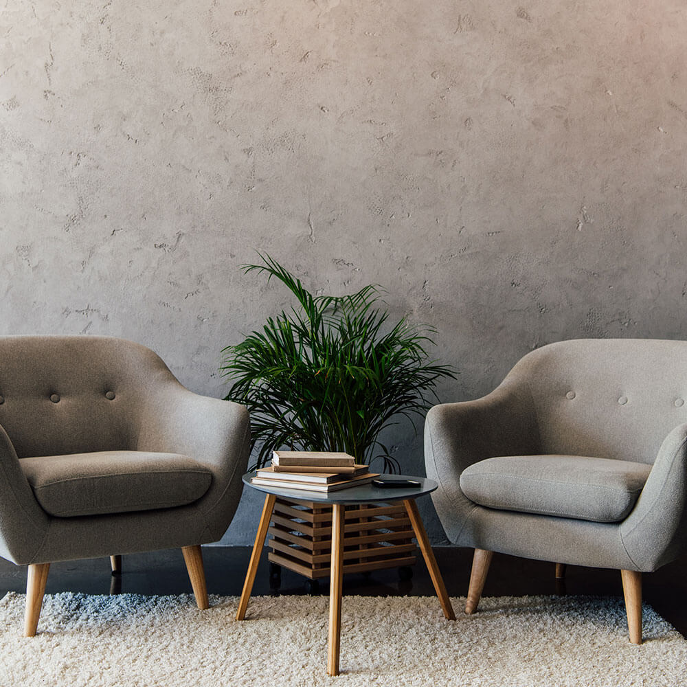 Two comfortable office chairs facing each other
